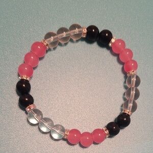 Chic Beaded Bracelet - Pink, Black, Clear (2 for $8)